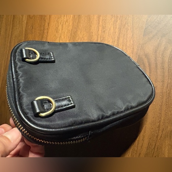 Black Leather and Nylon Pouch with wallet - Picture 3 of 10